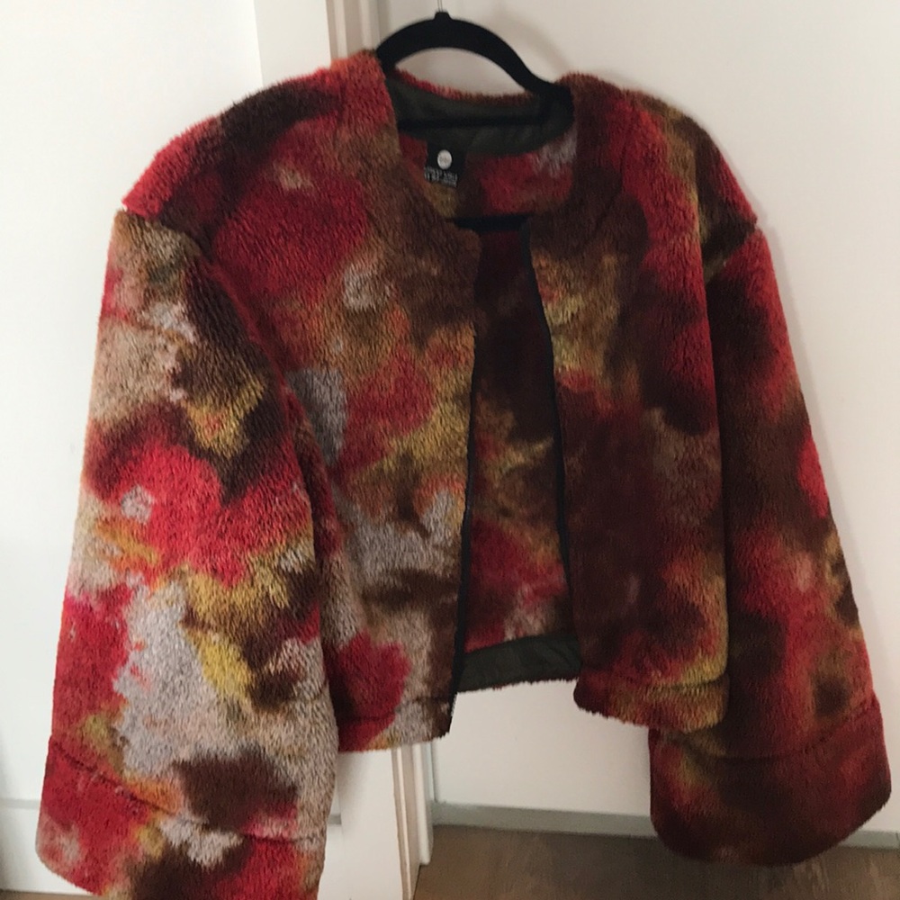 Fluffy multi colored jacket